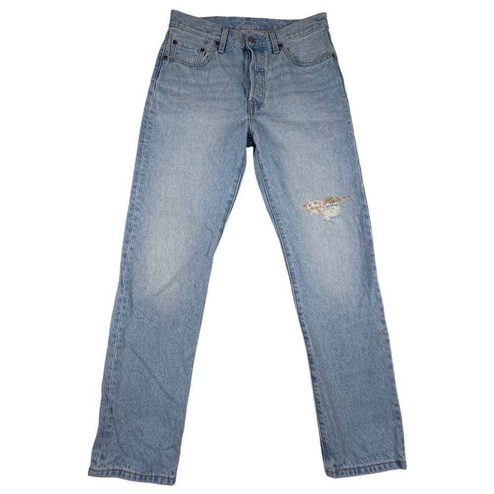 Levis 501 150th Anniversary Original Straight Leg Floral Patch Jeans 28x30